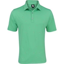 FootJoy 18 Holes Print Lisle Self Collar Polo Shirt Polo Short Sleeve Golf Apparel