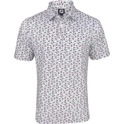 FootJoy Mini Floral Lisle Self Color Polo Shirt Polo Short Sleeve Golf Apparel