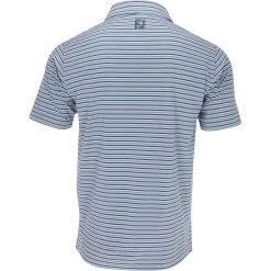 FootJoy Mini Stripe Lisle Self Collar Shirt Polo Short Sleeve Golf Apparel -Golf Store footjoy mini stripe lisle self collar shirt 1