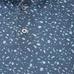 FootJoy Terrazzo Print Lisle Self Collar Shirt Polo Short Sleeve Golf Apparel -Golf Store footjoy terrazzo print lisle self collar shirt 4