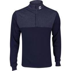 FootJoy Tour Logo Heather Yoke Half Zip Mid-Layer Outerwear Pullover Golf Apparel