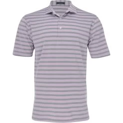 Turtleson Flynn Stripe Oxford Performance Shirt Polo Short Sleeve Golf Apparel